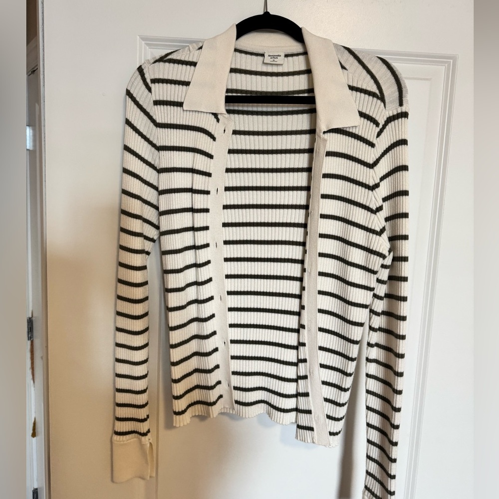 Abercrombie Slim Button-Through Sweater Polo Size XL